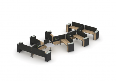 Edison SR, C9 Desk, C9 Cart, Garage - Iso View